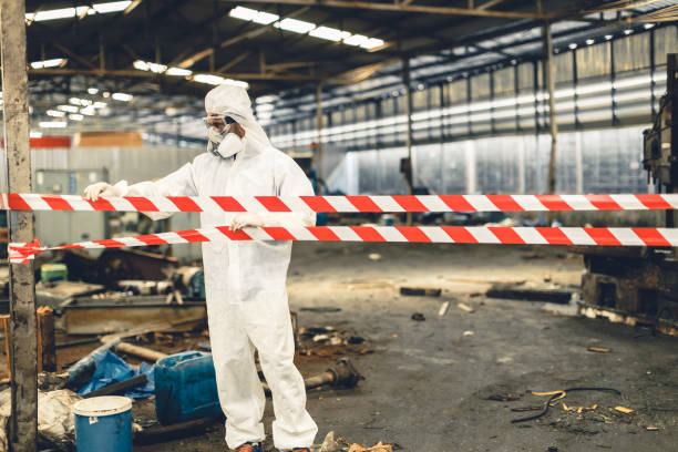 Professional Sewage Cleanup technician working in Manitowoc, WI